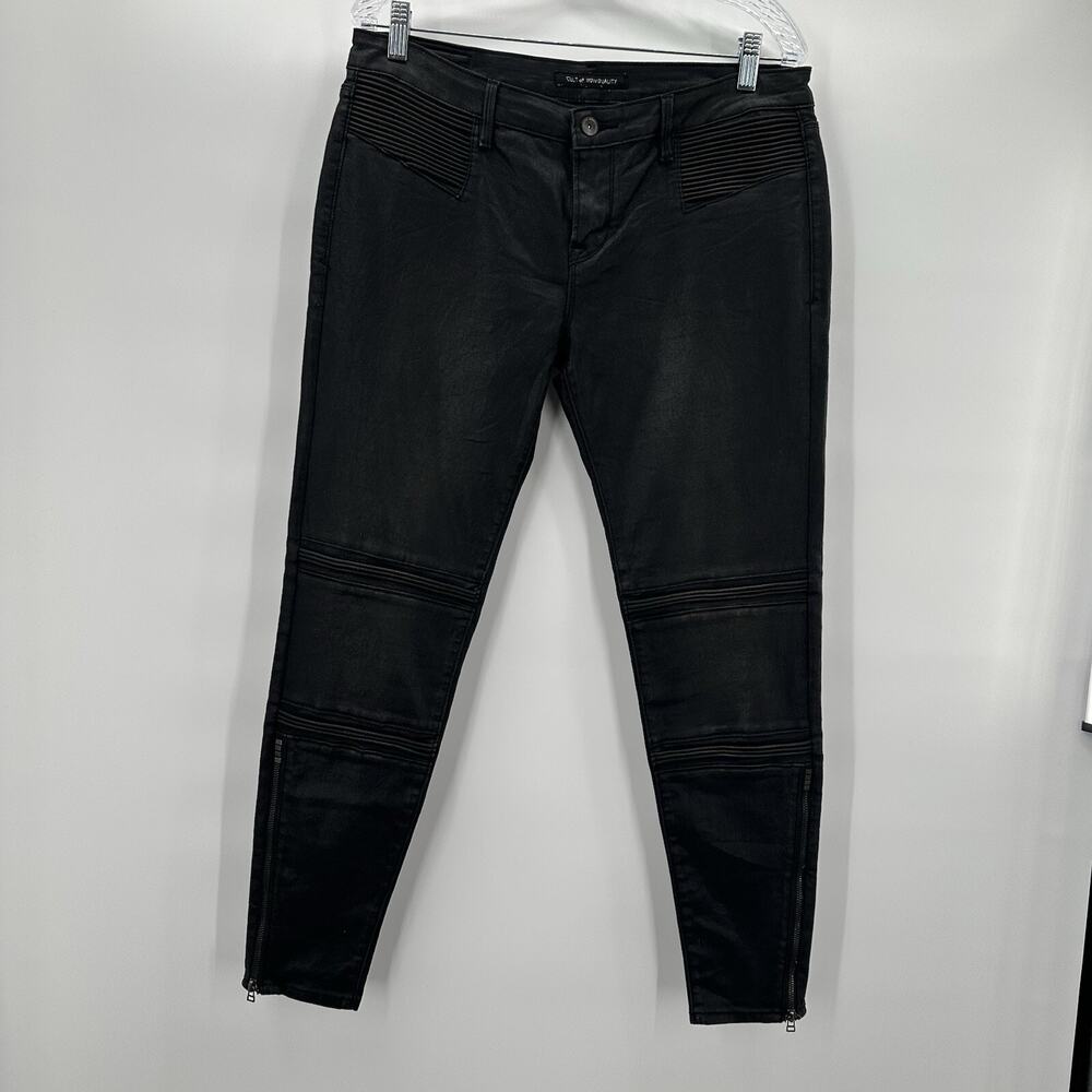 Cult of Individuality‎ Jeans Womens 31 Black Waxed Metro Teaser Grunge Biker